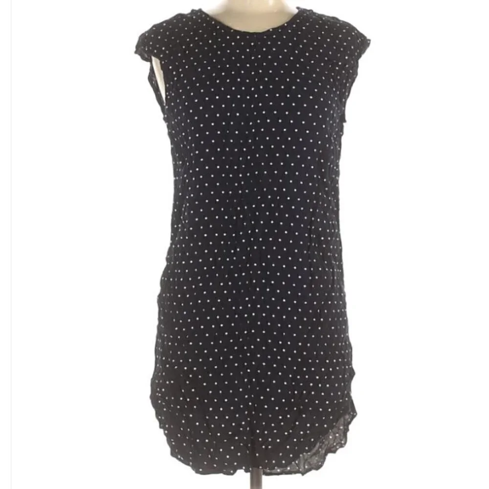 Madewell Layout Tunic Polka Dot Dress Navy Blue White Size Medium